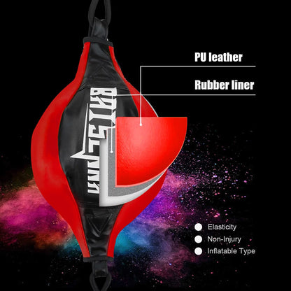 Double End Ball,  Boxing Speed Dodge Training Ball Leather Punch Bag Hanging Speed Ball for Gym Boxing Speed Training, Includes Cord, Stress Relief Exercise Equipment, Adult Teenagerss